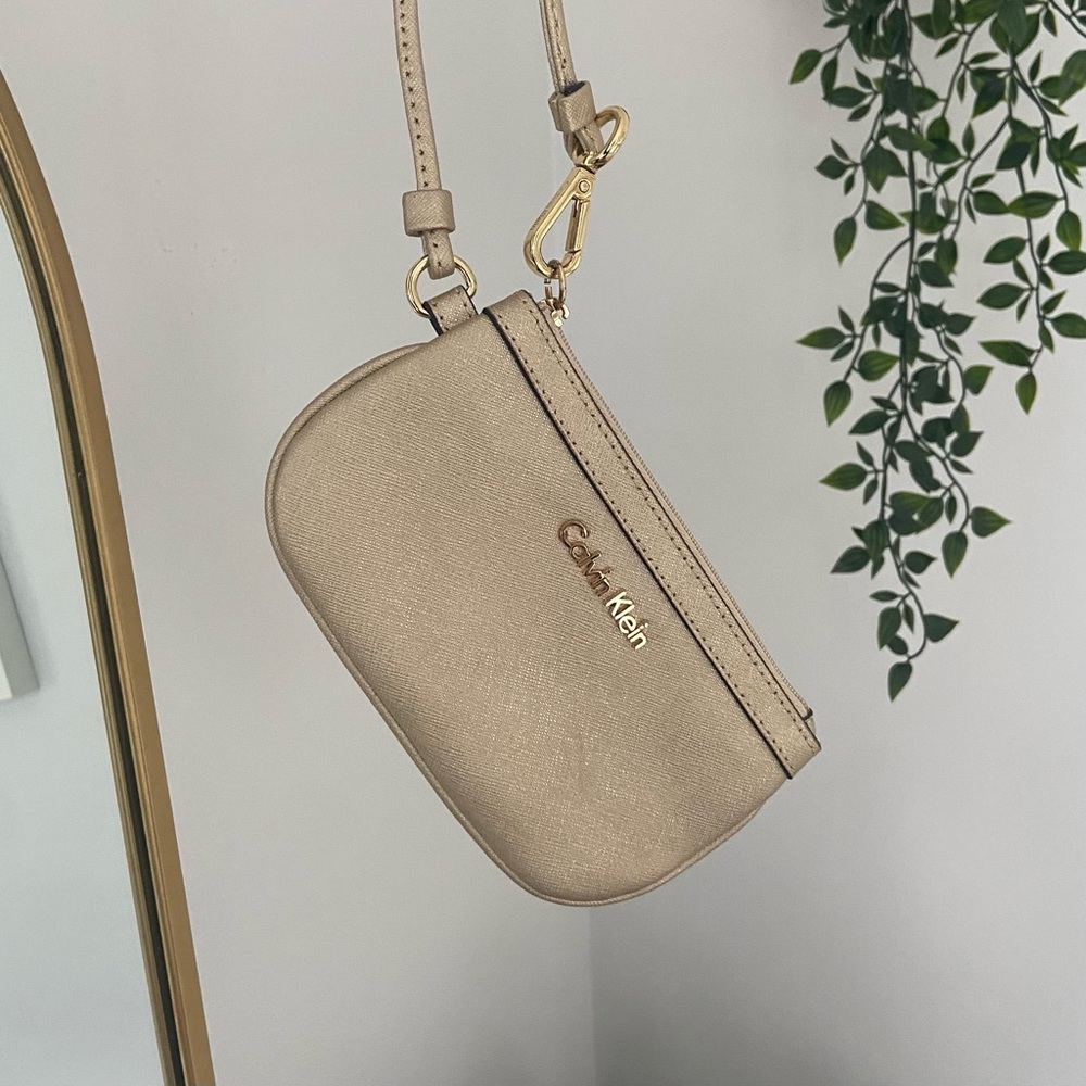 Calvin Klein Metallic/Gold Wristlet